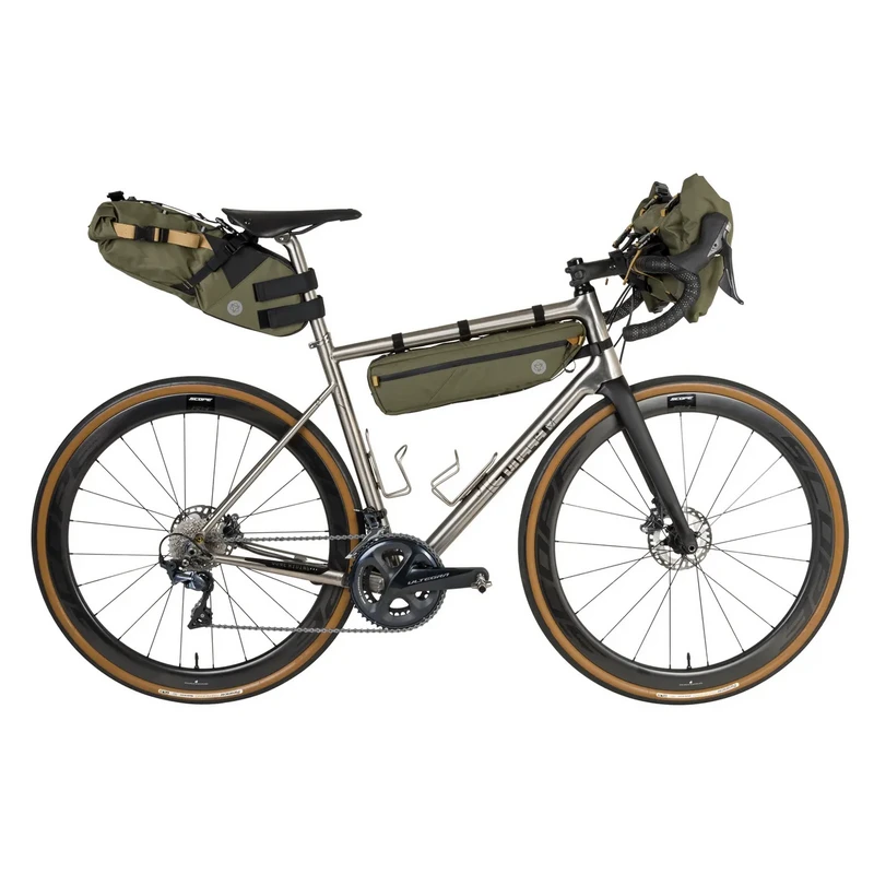 Borsa Orizzontale Al Telaio Bikepacking AGU VENTURE 4 Litri Blu ARMY Green 4 Borsa Orizzontale Al Telaio Bikepacking AGU VENTURE 4 Litri Blu ARMY Green - immagine 4