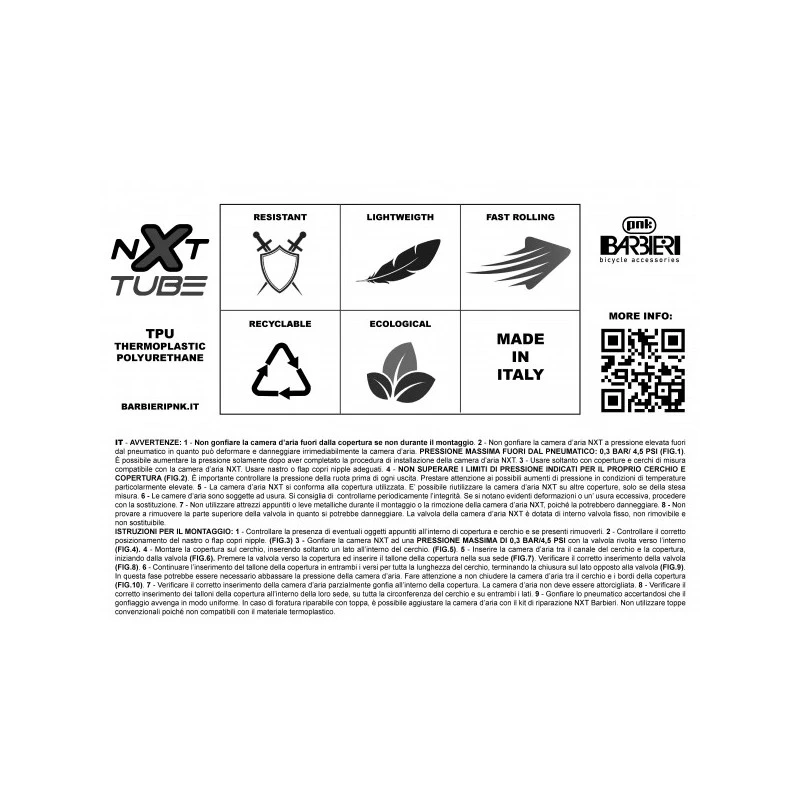 Camera D'aria Antiforatura BARBIERI NXT MTB 27.5"X2.0-2.6 130 Gr 5 Camera D'aria Antiforatura BARBIERI NXT MTB 27.5"X2.0-2.6 130 Gr - immagine 5