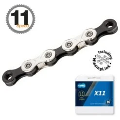 Catena KMC X11-93 118 Maglie Nero-silver