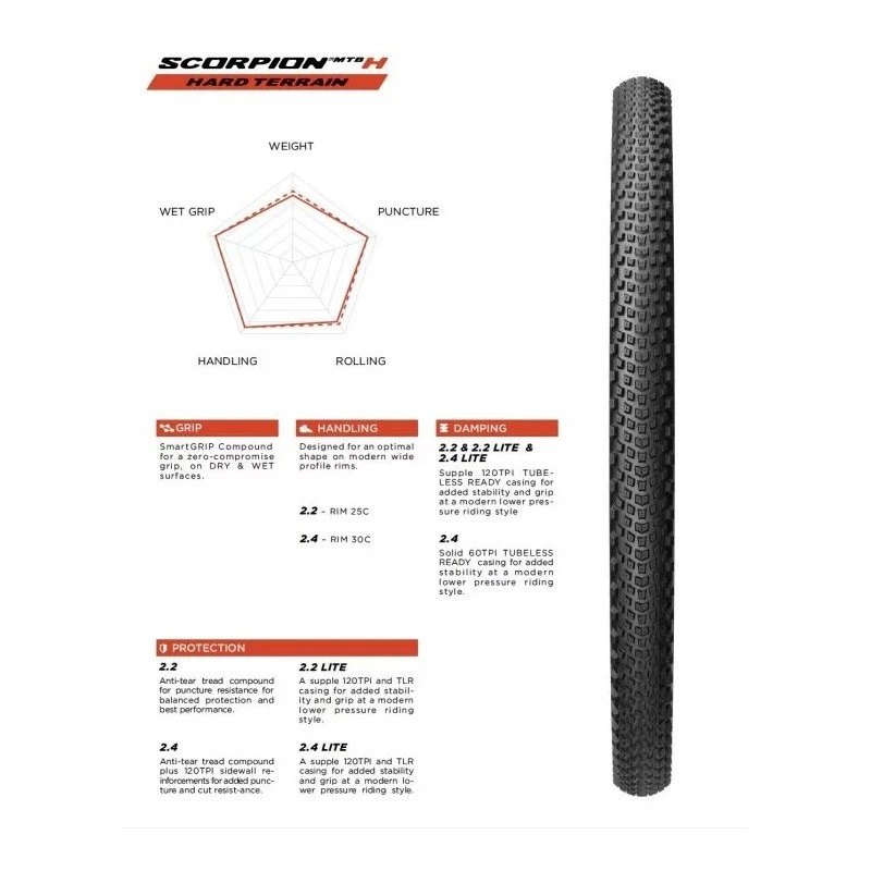 Copertone MTB PIRELLI SCORPION XC H Hard Pack Lite 29X2,4 3 Copertone MTB PIRELLI SCORPION XC H Hard Pack Lite 29X2,4 - immagine 3
