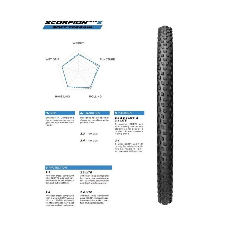Copertone MTB PIRELLI SCORPION XC S Soft Terrain 29X2,2 2 Copertone MTB PIRELLI SCORPION XC S Soft Terrain 29X2,2 - immagine 2