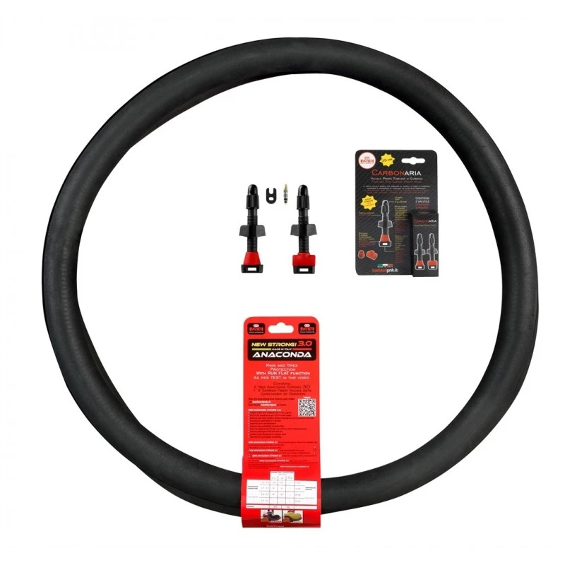 Kit Antiforatura MTB Mousse Salsicciotto + Valvole BARBIERI ANACONDA 3.0 RUNFLAT 29" 1 Kit Antiforatura MTB Mousse Salsicciotto + Valvole BARBIERI ANACONDA 3.0 RUNFLAT 29"