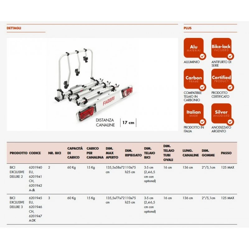 Portabici Gancio Traino FABBRI BICI EXCLUSIVE DELUXE 2 Bici Ebike 3 Portabici Gancio Traino FABBRI BICI EXCLUSIVE DELUXE 2 Bici Ebike - immagine 3